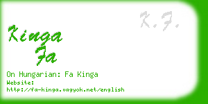 kinga fa business card